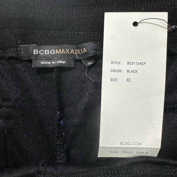 BCBG Max Azria Women's XL Velour Sweatpants Capri 22" Inseam Rhinestone Pants - Picture 7 of 16